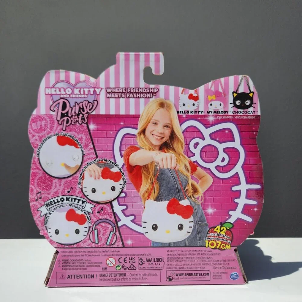NEW Hello Kitty Sanrio Purse Pets w/ 30 Sounds Blinking Eyes Crossbody Bag Inter